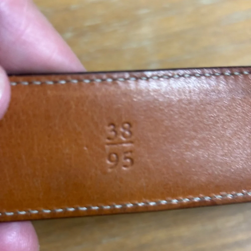 Trafalgar men’s cortina‎ black leather belt with gold buckle size 38